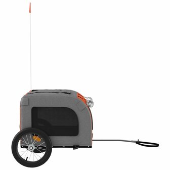 Hondenfietstrailer oxford stof en ijzer oranje en grijs 6