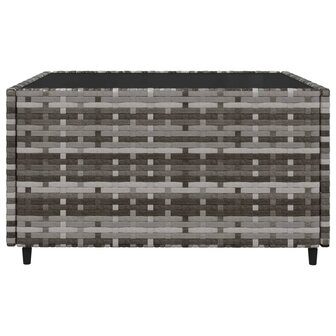 3-delige Loungeset met kussens poly rattan grijs 8