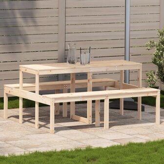 Picknicktafel 160x134x75 cm massief grenenhout 1