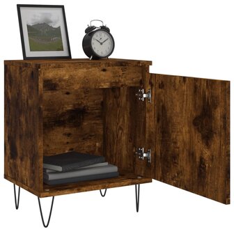 Nachtkastje 40x30x50 cm bewerkt hout gerookt eikenkleurig 4