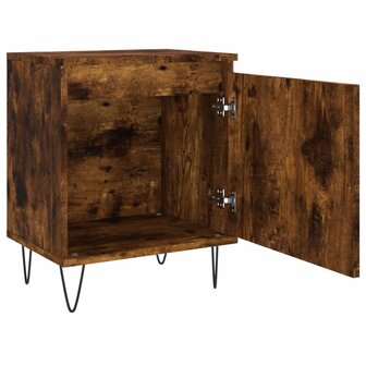 Nachtkastje 40x30x50 cm bewerkt hout gerookt eikenkleurig 6