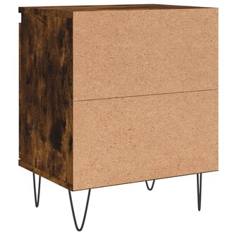 Nachtkastje 40x30x50 cm bewerkt hout gerookt eikenkleurig 8