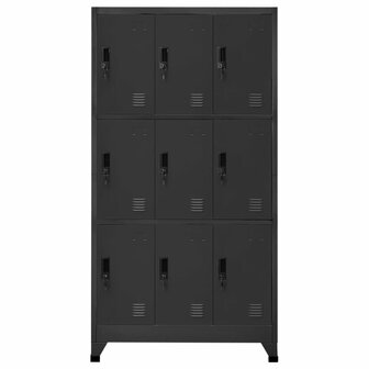 Lockerkast 90x45x180 cm staal antracietkleurig 2