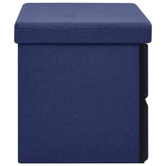 Opbergbank inklapbaar 76x38x38 cm kunstlinnen blauw 4