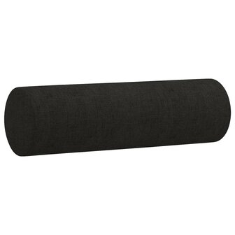 Driezitsbank met sierkussens 180 cm stof zwart 6