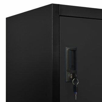 Lockerkast 90x40x180 cm staal zwart 7