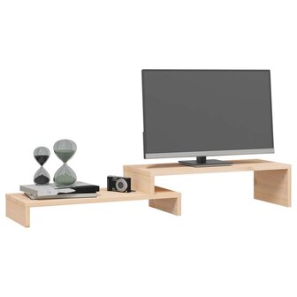 Monitorstandaard (52-101)x22x14 cm massief grenenhout 4