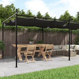 Pergola met uitschuifbaar dak 589x292x230 antracietkleurig 1
