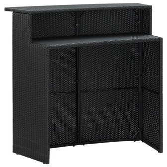 Tuinbartafel 120x55x110 cm poly rattan zwart 3