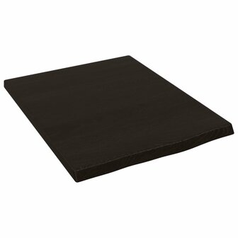 Wastafelblad 40x50x2 cm behandeld massief hout donkerbruin 2