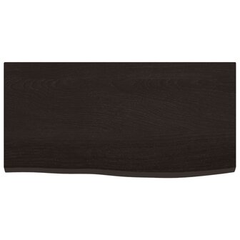 Wastafelblad 60x30x2 cm behandeld massief hout donkerbruin 3