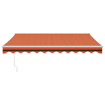 Luifel automatisch uitschuifbaar 3,5x2,5 m oranje en bruin 3