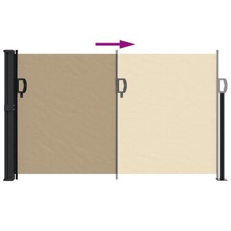 Windscherm uittrekbaar 120x500 cm beige 5