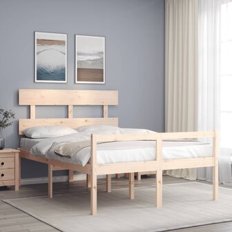 Seniorenbed met hoofdbord massief hout 1