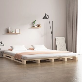 Palletbed massief grenenhout 120x190 cm 1
