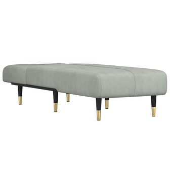 Chaise longue fluweel lichtgrijs 3
