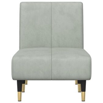 Chaise longue fluweel lichtgrijs 4