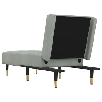 Chaise longue fluweel lichtgrijs 5