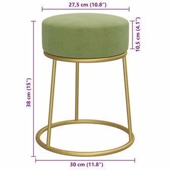 Hocker rond fluweel mosterdgroen 6