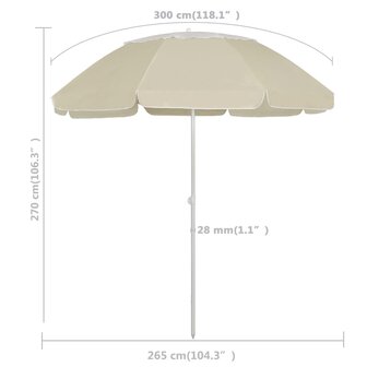 Strandparasol 300 cm zandgeel 7