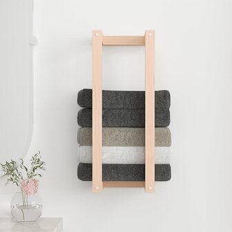 Handdoekenrek 23x18x60 cm massief grenenhout 3