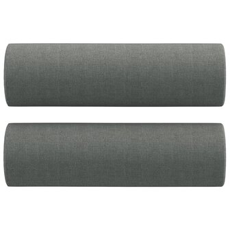 Driezitsbank met sierkussens 180 cm stof donkergrijs 5