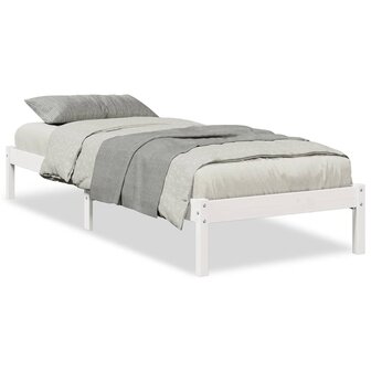 Bedframe extra lang zonder matras grenenhout wit 100x220 cm 2