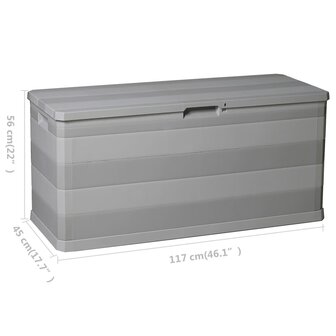 Tuinbox 117x45x56 cm grijs 8