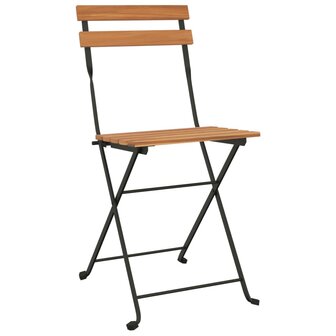 Bistrostoelen 8 st inklapbaar massief teakhout en staal 3
