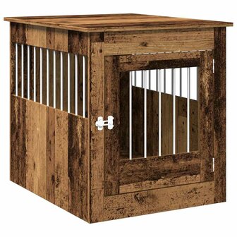 Hondenbench 64,5x80x71 cm bewerkt hout oud houtkleurig 2