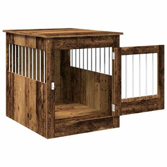 Hondenbench 64,5x80x71 cm bewerkt hout oud houtkleurig 5