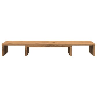 Monitorstandaard verstelbaar 80x24x10,5cm hout artisanaal eiken 4