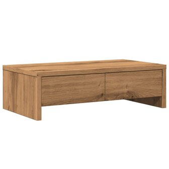 Monitorstandaard met lades 50x27x15 cm hout artisanaal eiken 2