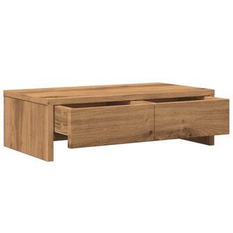 Monitorstandaard met lades 50x27x15 cm hout artisanaal eiken 5