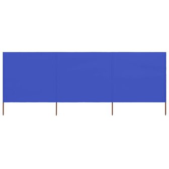 Windscherm 3-panelen 400x80 cm stof azuurblauw 1