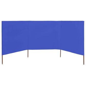 Windscherm 3-panelen 400x80 cm stof azuurblauw 3