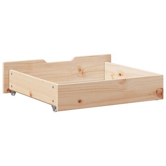 Bedlades 2 st met wieltjes 65x55x17 cm massief grenenhout 6
