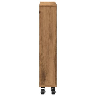 Opbergtrolley smal 48x13x68 cm bewerkt hout artisanaal eiken 5