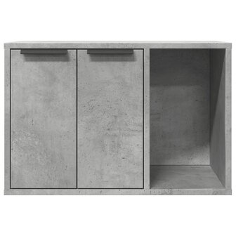 Kattenbakkast 60x40x40 cm bewerkt hout betongrijs 5