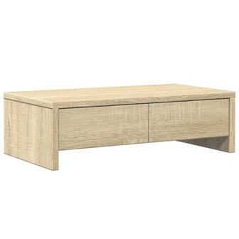 Monitorstandaard met lades 50x27x15 cm hout sonoma eikenkleur 2