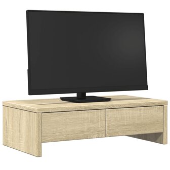 Monitorstandaard met lades 50x27x15 cm hout sonoma eikenkleur 3