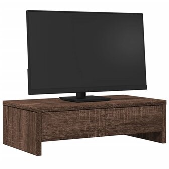 Monitorstandaard met lades 50x27x15 cm hout bruin eikenkleurig 3