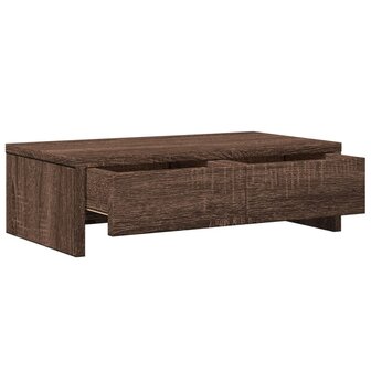 Monitorstandaard met lades 50x27x15 cm hout bruin eikenkleurig 5