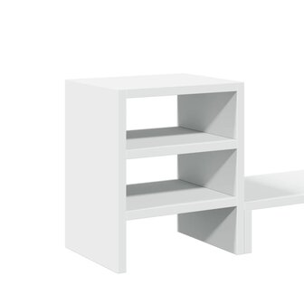 Monitorstandaard met bureau-organizer bewerkt hout wit 7