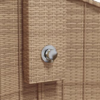 Buitendouche 100x100x241,5 cm poly rattan en acaciahout beige 8