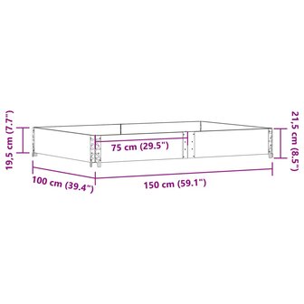 Palletopzetrand 150x100 cm massief grenenhout zwart 7