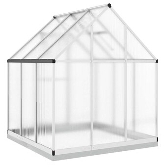 Tuinkas met basisframe 169x169x202 cm aluminium zilverkleurig 5