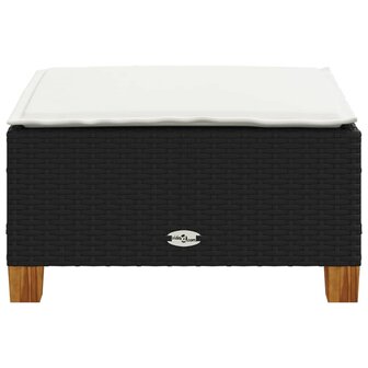 Tuinkruk met kussen 63,5x56x32 cm poly rattan zwart 5