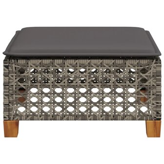 Tuinkruk met kussen 63,5x56x32 cm poly rattan grijs 4