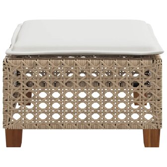 Tuinkruk met kussen 63,5x56x32 cm poly rattan beige 5